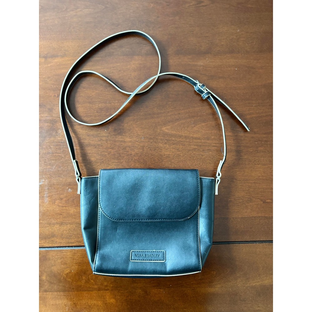 Vera Bradley Faux Leather Crossbody Flap Bag Preppy Classic Minimalist Travel - Picture 2 of 7